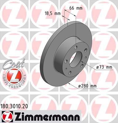 Zimmermann 180.3010.20 тормозной диск на PEUGEOT BOXER автобус (230P)