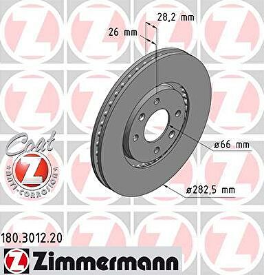 Zimmermann 180.3012.20 тормозной диск на PEUGEOT 406 (8B)