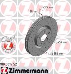 Zimmermann 180.3017.52 тормозной диск на PEUGEOT 807 (E)