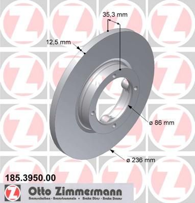 ZIMMERMANN ТОРМОЗНОЙ ДИСК DAEWOO MATIZ F 0.8 1.0 05 -> (185.3950.00)