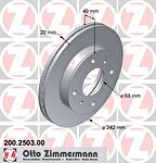 Zimmermann 200.2503.00 тормозной диск на NISSAN PRIMERA (P10)