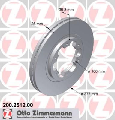 Zimmermann 200.2512.00 тормозной диск на NISSAN TERRANO I (WD21)