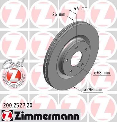 Zimmermann 200.2527.20 тормозной диск на NISSAN JUKE (F15)