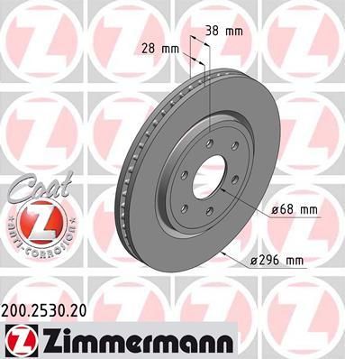 Zimmermann 200.2530.20 тормозной диск на NISSAN NAVARA (D40)