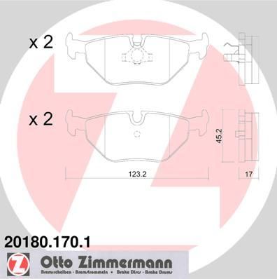 ZIMMERMANN КОЛОДКИ ТОРМ E36/E46 ЗАД (20180.170.1)