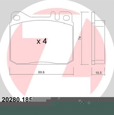 Zimmermann 20280.185.1 комплект тормозных колодок, дисковый тормоз на VW LT 28-35 I автобус (281-363)