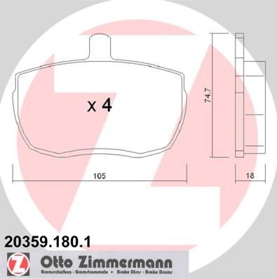 Zimmermann 20359.180.1 комплект тормозных колодок, дисковый тормоз на FORD TRANSIT c бортовой платформой/ходовая часть (V_ _)