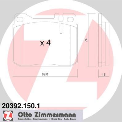 Zimmermann 20392.150.1 комплект тормозных колодок, дисковый тормоз на MERCEDES-BENZ седан (W123)