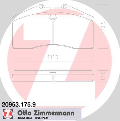 Zimmermann 20953.175.9 комплект тормозных колодок, дисковый тормоз на PORSCHE 911 кабрио (993)