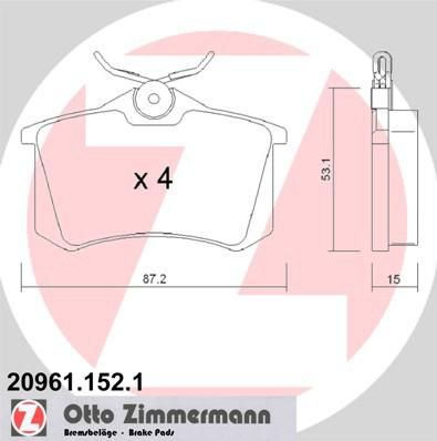 ZIMMERMANN Колодки торм.зад. (20961.152.1)