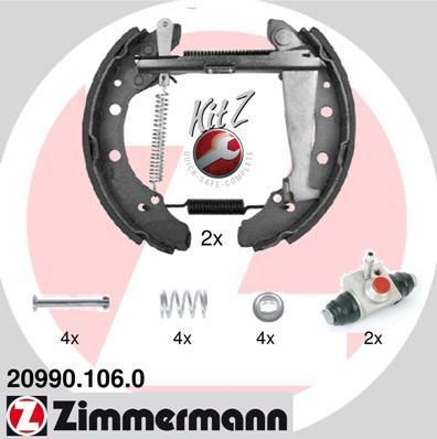 Zimmermann 20990.106.0 комплект тормозных колодок на AUDI 80 (89, 89Q, 8A, B3)