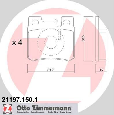 ZIMMERMANN ТОРМОЗНЫЕ КОЛОДКИ ЗАД MERCEDES W124. W201. W202. W210 (21197.150.1)