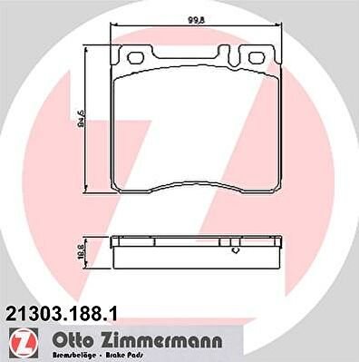 Zimmermann 21303.188.1 комплект тормозных колодок, дисковый тормоз на MERCEDES-BENZ S-CLASS (W140) Zimmermann 21303.188.1 комплект тормозных колодок, дисковый тормоз на MERCEDES-BENZ S-CLASS (W140)