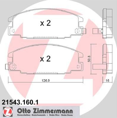 Zimmermann 21543.160.1 комплект тормозных колодок, дисковый тормоз на OPEL CAMPO (TF_)