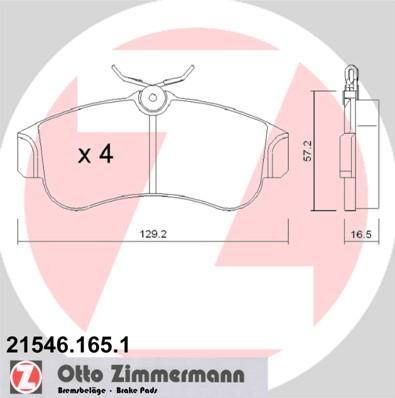 Zimmermann 21546.165.1 комплект тормозных колодок, дисковый тормоз на NISSAN PRIMERA (P10)