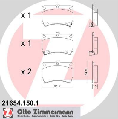 ZIMMERMANN КОЛОДКИ ТОРМ MAZ 323 89-98 ПЕР (21654.150.1)