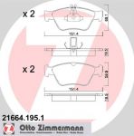 ZIMMERMANN ТОРМ. КОЛОДКИ W210/4Ц .-202.208.170 ПЕР. (WVA 21664) (21664.195.1)