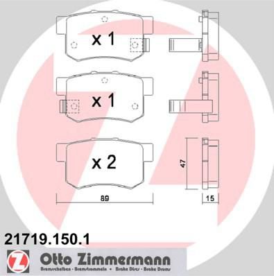 ZIMMERMANN Колодки торм.зад. (21719.150.1)