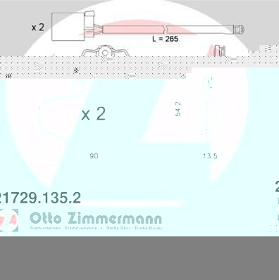 Zimmermann 21729.135.2 комплект тормозных колодок, дисковый тормоз на FORD SCORPIO I (GAE, GGE)