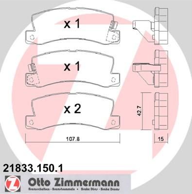 Zimmermann 21833.150.1 комплект тормозных колодок, дисковый тормоз на TOYOTA CARINA II (_T17_)