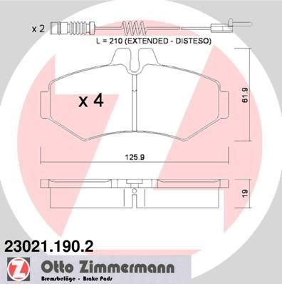 Zimmermann 23021.190.2 комплект тормозных колодок, дисковый тормоз на MERCEDES-BENZ G-CLASS (W463)