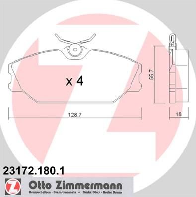 ZIMMERMANN Комплект тормозных колодок, диско (23172.180.1)