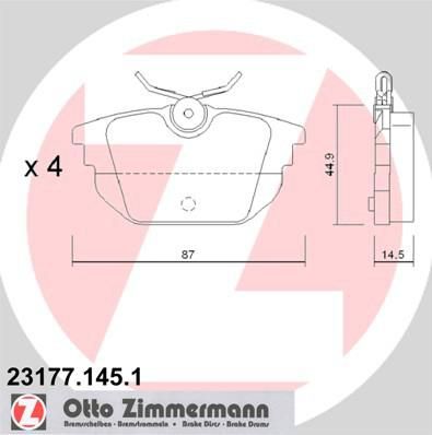 Zimmermann 23177.145.1 комплект тормозных колодок, дисковый тормоз на ALFA ROMEO 146 (930)