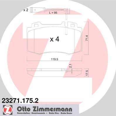 Zimmermann 23271.175.2 комплект тормозных колодок, дисковый тормоз на MERCEDES-BENZ C-CLASS купе (CL203)