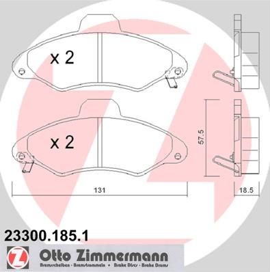 Zimmermann 23300.185.1 комплект тормозных колодок, дисковый тормоз на FORD ESCORT VII седан (GAL, AFL)