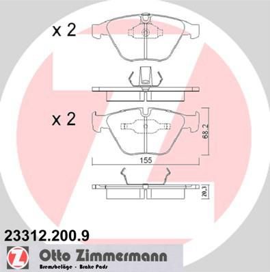 Zimmermann 23312.200.9 комплект тормозных колодок, дисковый тормоз на 5 (E60)