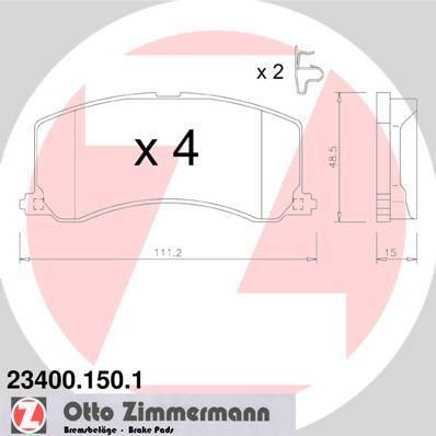 Zimmermann 23400.150.1 комплект тормозных колодок, дисковый тормоз на SUZUKI BALENO Наклонная задняя часть (EG)