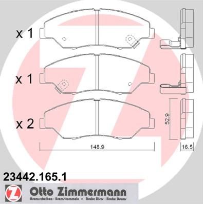 Zimmermann 23442.165.1 комплект тормозных колодок, дисковый тормоз на KIA RETONA (CE)