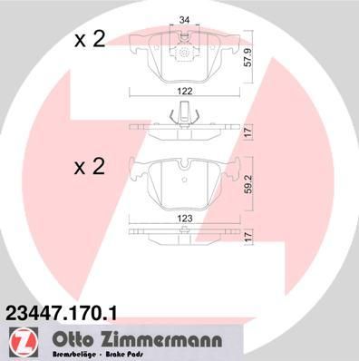 ZIMMERMANN Комплект тормозных колодок, диско (23447.170.1)