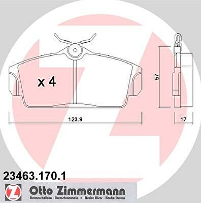 Zimmermann 23463.170.1 комплект тормозных колодок, дисковый тормоз на NISSAN PRIMERA Traveller (WP11)