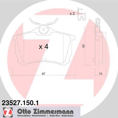 ZIMMERMANN Комплект тормозных колодок, диско (23527.150.1)