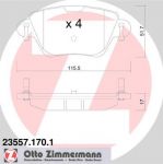 ZIMMERMANN ТОРМОЗНЫЕ КОЛОДКИ ЗАД FORD MONDEO III 1,8, 2,0, 2,5 11, 00-> (23557.170.1)