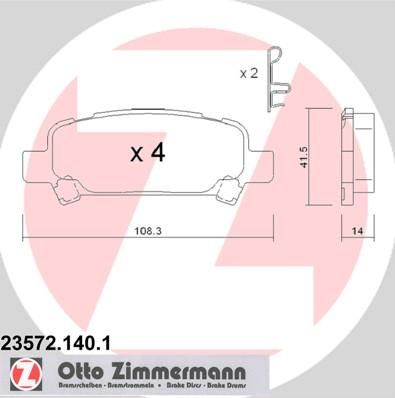 ZIMMERMANN Колодки торм.зад. (23572.140.1)