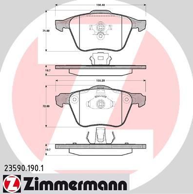 ZIMMERMANN Колодки торм.пер. (23590.190.1)