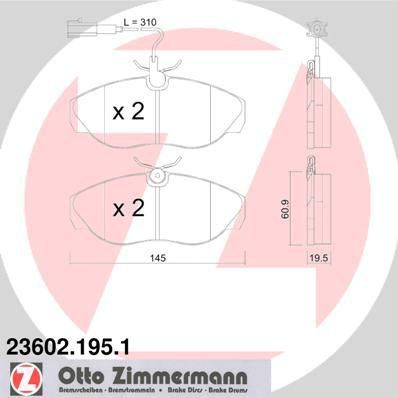 ZIMMERMANN Комплект тормозных колодок, диско (23602.195.1)