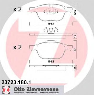 ZIMMERMANN Комплект тормозных колодок, диско (23723.180.1)