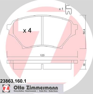 Zimmermann 23863.160.1 комплект тормозных колодок, дисковый тормоз на MAZDA MX-5 III (NC)