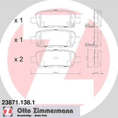 ZIMMERMANN Колодки торм.зад. (23871.138.1)