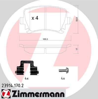 ZIMMERMANN Колодки торм.зад. (23914.170.2)