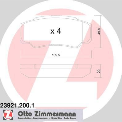 Zimmermann 23921.200.1 комплект тормозных колодок, дисковый тормоз на PEUGEOT BOXER автобус (230P)