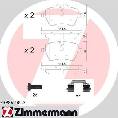 Zimmermann 23984.180.2 комплект тормозных колодок, дисковый тормоз на MINI MINI Roadster (R59)