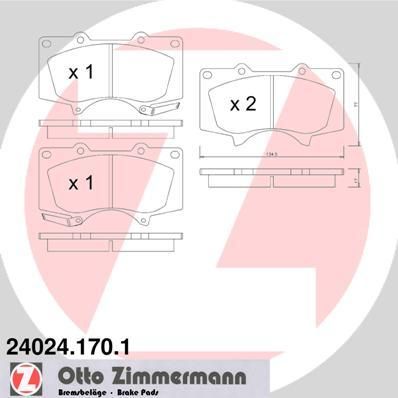 ZIMMERMANN Комплект тормозных колодок, диско (24024.170.1)