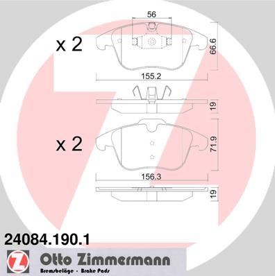 ZIMMERMANN К-КТ КОЛОДКИ ПЕР JAG S-TYPE/XF/XJ V/XK 99- (240841901)