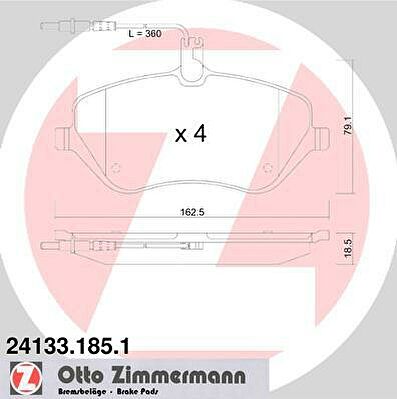 Zimmermann 24133.185.1 комплект тормозных колодок, дисковый тормоз на PEUGEOT 407 (6D_)