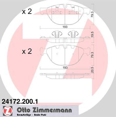 ZIMMERMANN КОЛОДКИ ТОРМ X5 E70/E71 3.0/4.8/3.5 F 07/08->> (241722001)