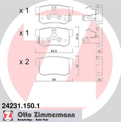 ZIMMERMANN Колодки торм.зад. (24231.150.1)